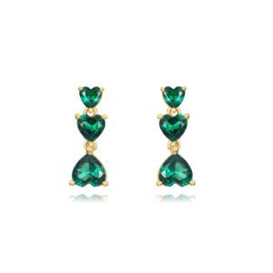 pendientes corazon verde