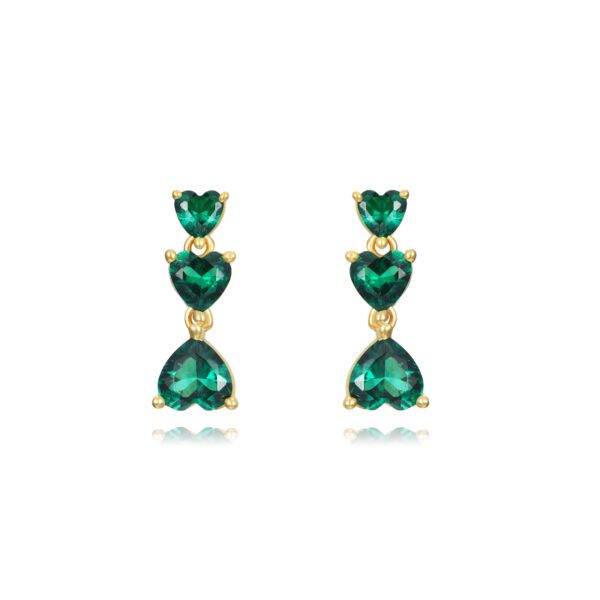 pendientes corazon verde
