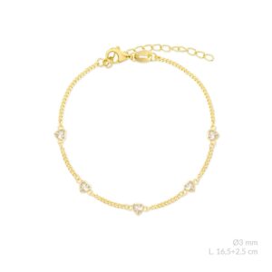 pulsera corazones gold