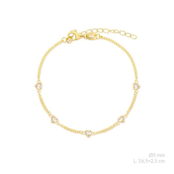 pulsera corazones gold
