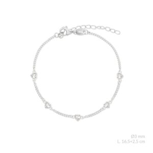 pulsera corazones silver