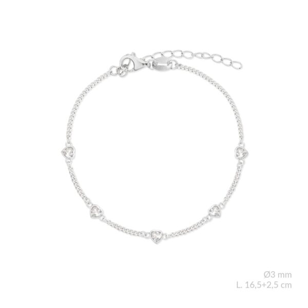 pulsera corazones silver