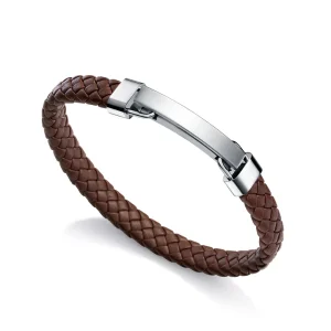 pulsera marron trenzada