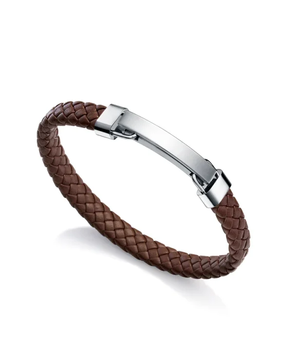 pulsera marron trenzada