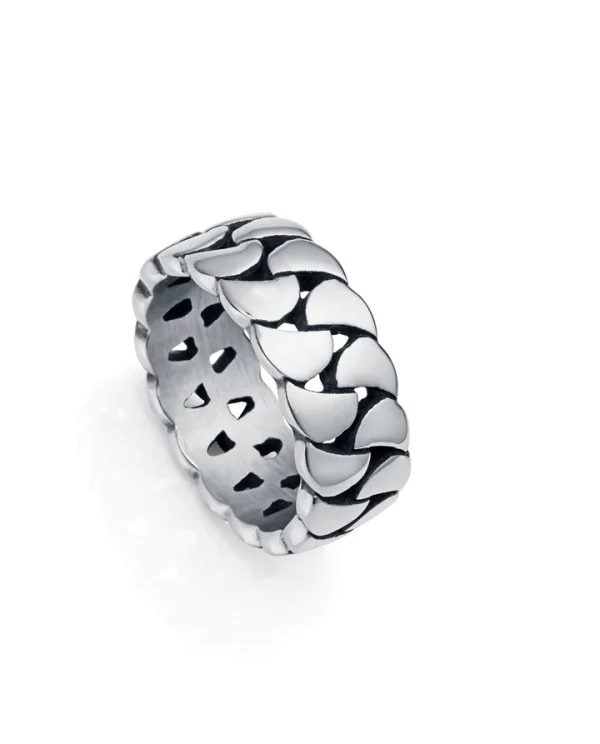 anillo entrelazado acero