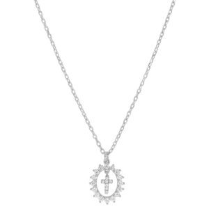 gargantilla cruz oval silver