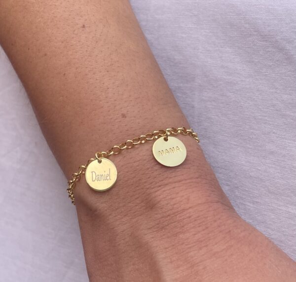 pulsera chapas rolo gold