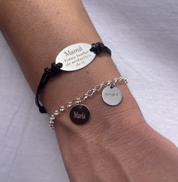 pulsera chapas rolo silver