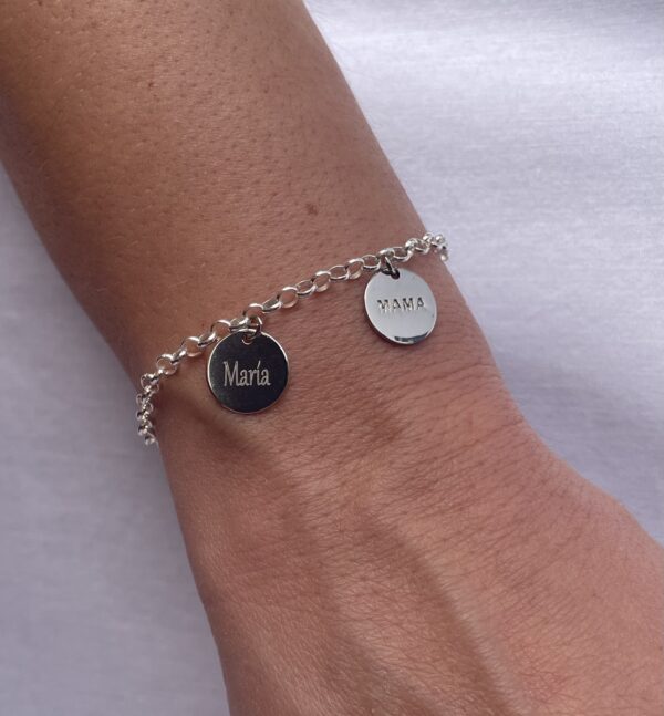 pulsera rolo chapas silver