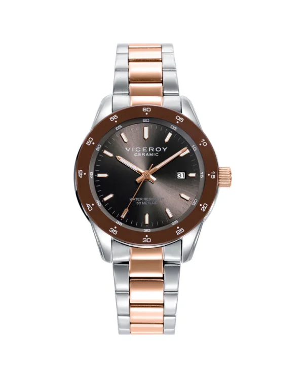 Reloj Acero Bisel Marron