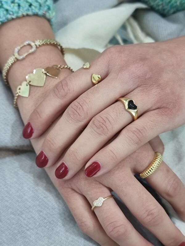 Anillo Corazon Circonitas Gold - Imagen 2