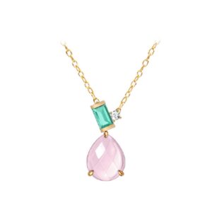 gargantilla plata boroe ztas rosa