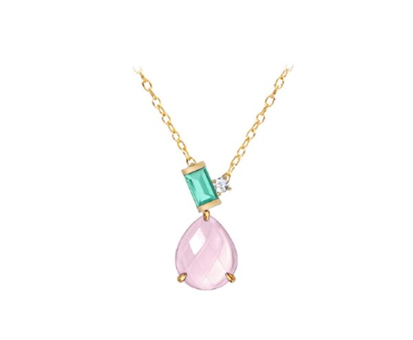 gargantilla plata boroe ztas rosa