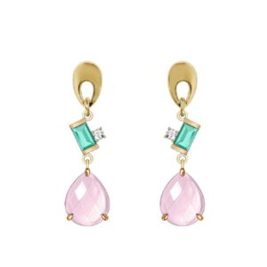pendientes plata boroe ztas rosa