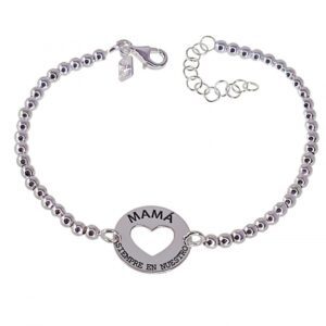 pulsera bolas mama corazon calado