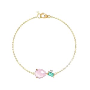 pulsera plata boroe ztas rosa