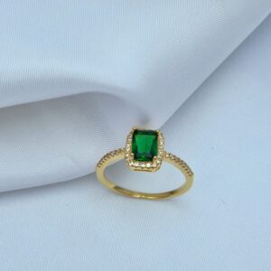 Sortija Pure Vintage Cuadrada Esmeralda Gold