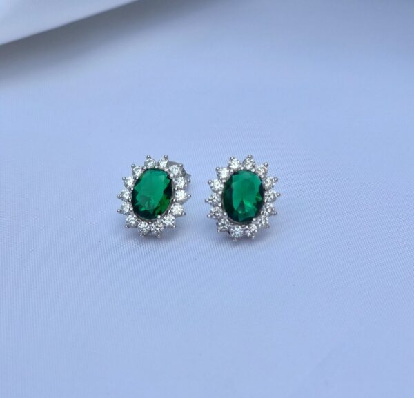 Pendientes Pure Vintage Esmeralda Silver - Imagen 2