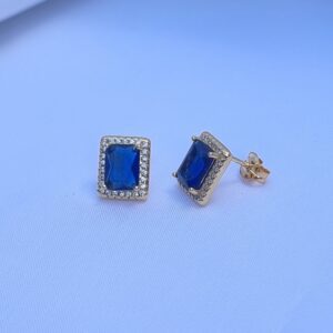 Pendientes Pure Vintage Cuadrado Zafiro Gold