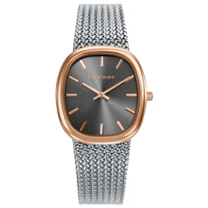 Reloj Acero Milanesa Ip Rosa