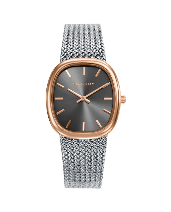 Reloj Acero Milanesa Ip Rosa