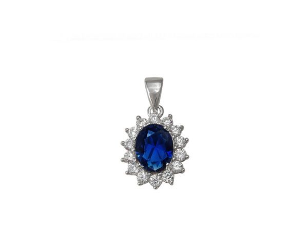 colgante plata glass azul ztas