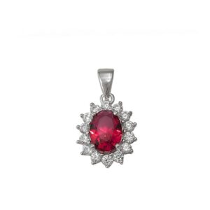 colgante plata glass rojo ztas
