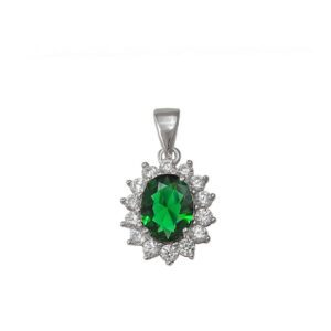 colgante plata glass verde ztas