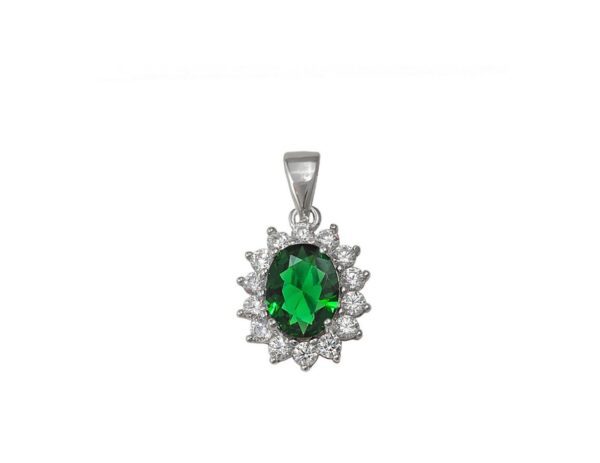 colgante plata glass verde ztas