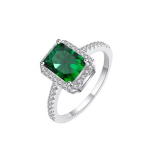 sortija plata circonitas esmeralda