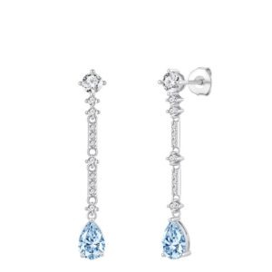 pendientes plata circonitas aguamarina