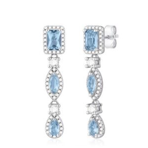 pendientes plata ztas aguamarina presion