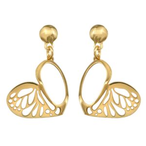 pendientes plata boro corazon calado